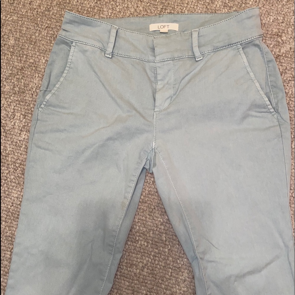 Loft cropped pants. Sage/celery 2P
